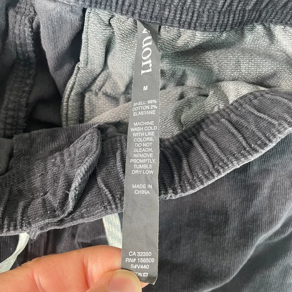 Vuori Optimist Pants Mes Medium Gray Corduroy Elastic Waist Drawstring V440